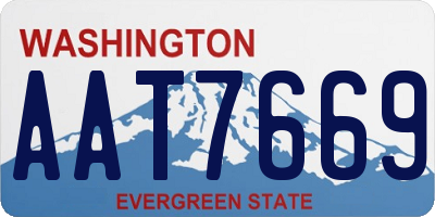 WA license plate AAT7669