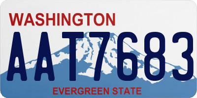 WA license plate AAT7683