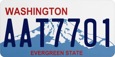 WA license plate AAT7701