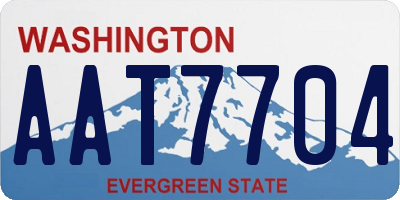 WA license plate AAT7704
