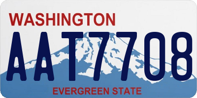 WA license plate AAT7708