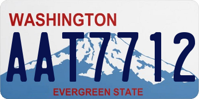 WA license plate AAT7712