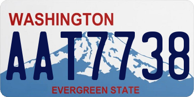 WA license plate AAT7738