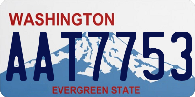 WA license plate AAT7753