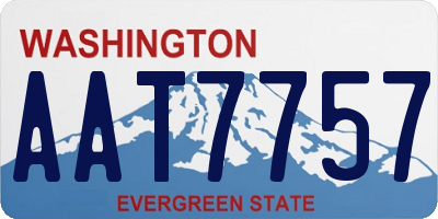 WA license plate AAT7757