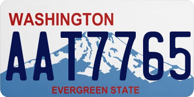 WA license plate AAT7765