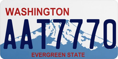 WA license plate AAT7770