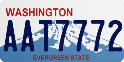 WA license plate AAT7772