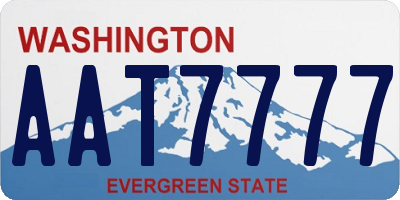 WA license plate AAT7777