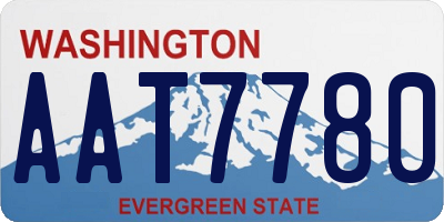 WA license plate AAT7780