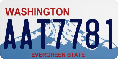 WA license plate AAT7781