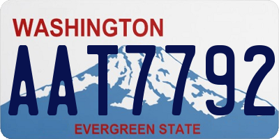 WA license plate AAT7792