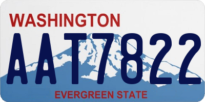 WA license plate AAT7822