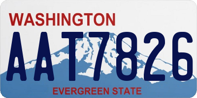 WA license plate AAT7826