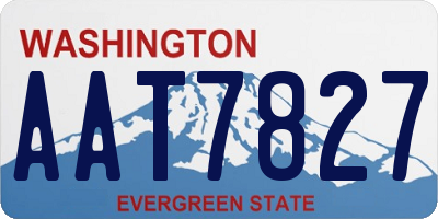 WA license plate AAT7827