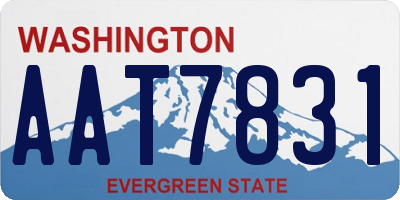 WA license plate AAT7831