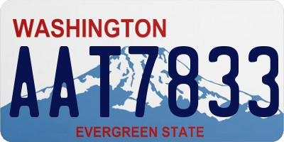 WA license plate AAT7833