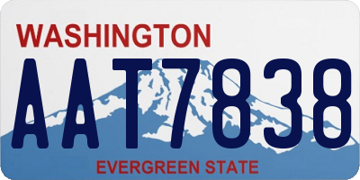 WA license plate AAT7838