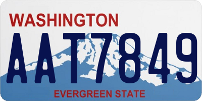 WA license plate AAT7849