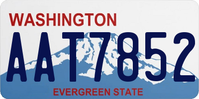 WA license plate AAT7852