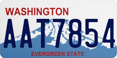 WA license plate AAT7854