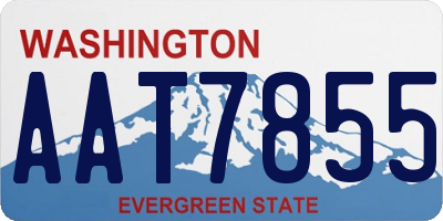WA license plate AAT7855