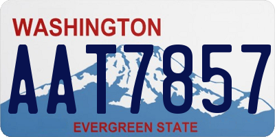 WA license plate AAT7857