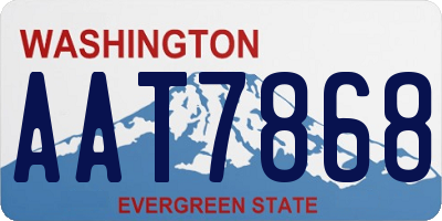 WA license plate AAT7868