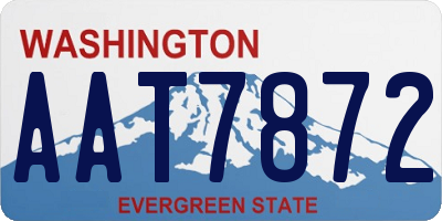 WA license plate AAT7872