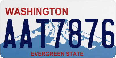 WA license plate AAT7876