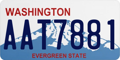 WA license plate AAT7881