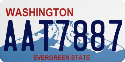 WA license plate AAT7887