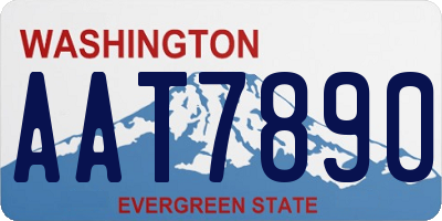 WA license plate AAT7890