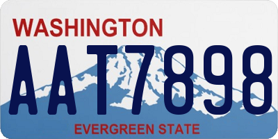 WA license plate AAT7898