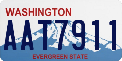 WA license plate AAT7911