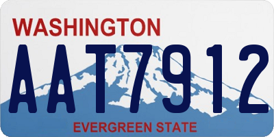 WA license plate AAT7912