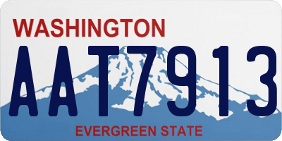 WA license plate AAT7913