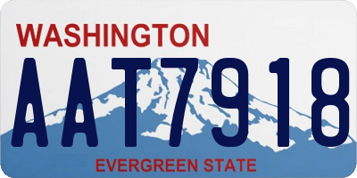 WA license plate AAT7918