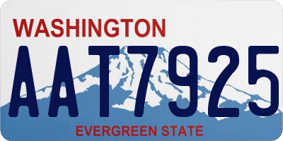 WA license plate AAT7925