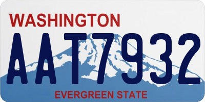 WA license plate AAT7932