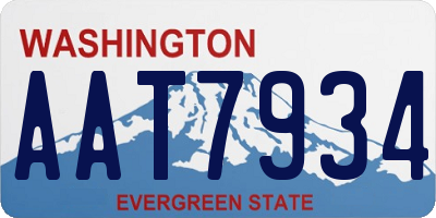 WA license plate AAT7934