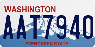 WA license plate AAT7940