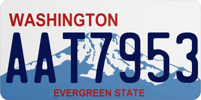 WA license plate AAT7953
