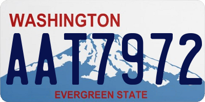 WA license plate AAT7972