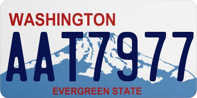 WA license plate AAT7977