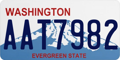 WA license plate AAT7982