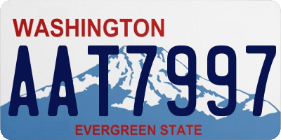 WA license plate AAT7997