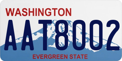WA license plate AAT8002