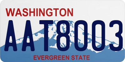 WA license plate AAT8003