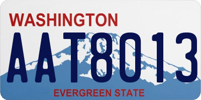 WA license plate AAT8013